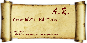 Arendás Rózsa névjegykártya